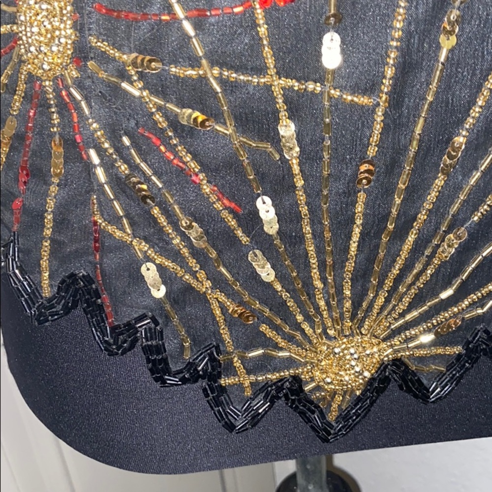 GREAT NEW YEARS TOP!! NWT Vintage Laurence Kazar Beaded Sequin Blouse - Picture 5 of 10